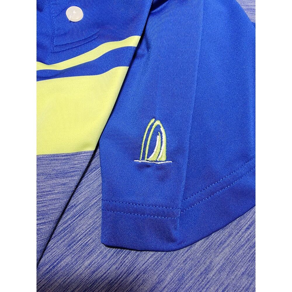 FootJoy Nautical Sailboat Blue & Green Polo Shirt - Medium - Picture 5 of 7